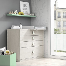 COMODA LUXOR DE MUEBLES ROS CON RUEDAS Y 4 TIRADORES